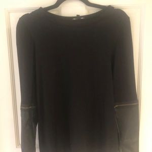 Drew Leather detail long sleeved shirt